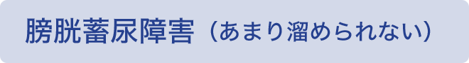 膀胱蓄尿障害（あまり溜められない）